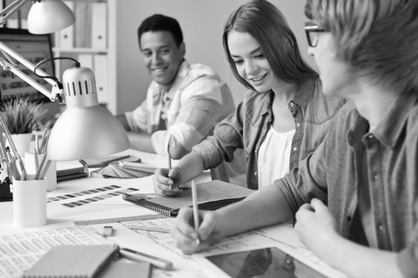 Modern classroom setup with financial education materials